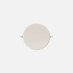 Downlight LED empotrable redondo blanco de 18 W y 2 cm de altura visto de frente