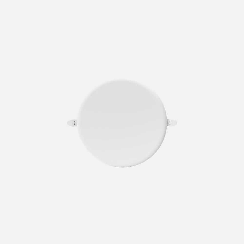 Downlight LED empotrable redondo blanco de 18 W visto en perspectiva