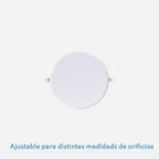 Downlight LED empotrable de 18 W con corte ajustable para distintas medidas de agujero