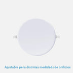Downlight LED empotrable de 24 W con corte ajustable para distintas medidas de agujero