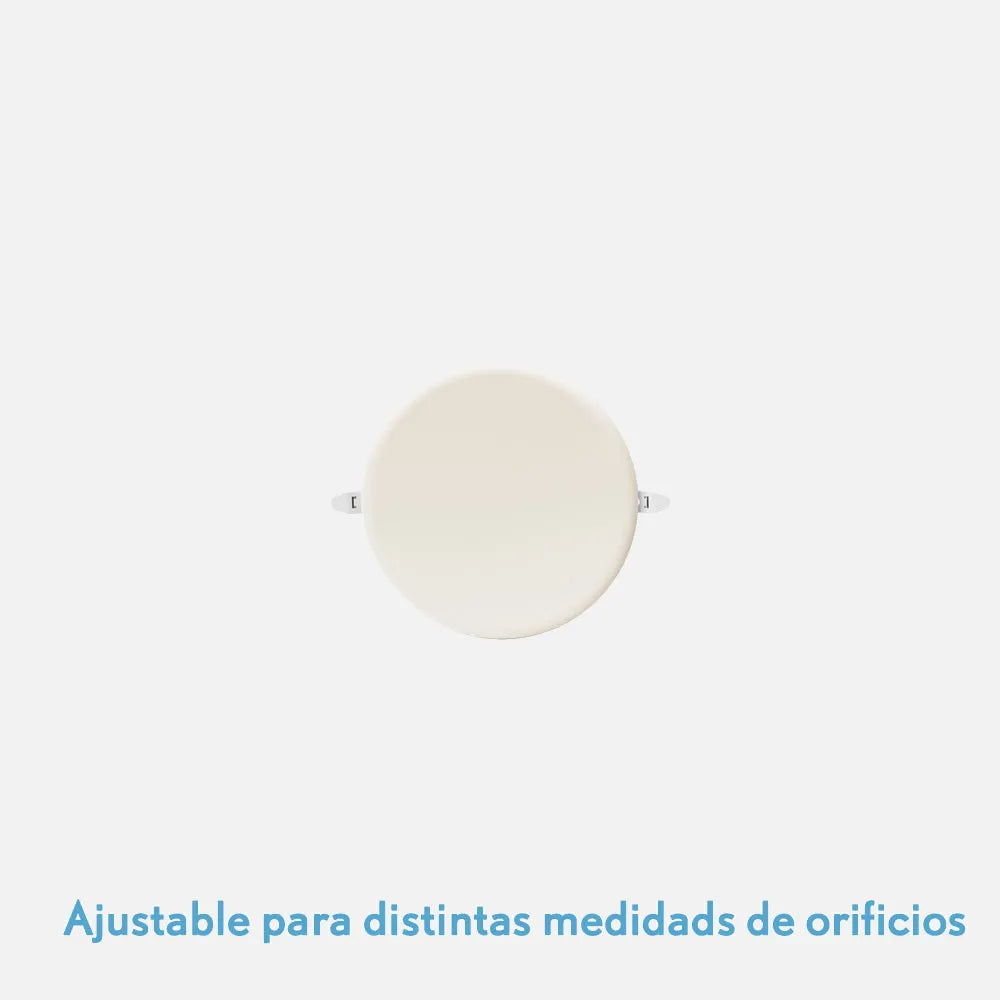 Downlight LED empotrable de 9 W con corte ajustable para distintas medidas de agujero