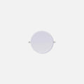 Downlight LED empotrable redondo blanco de 9 W y 2 cm de altura visto de frente