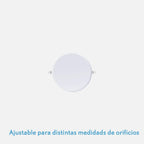 Downlight LED empotrable de 9 W con corte ajustable para distintas medidas de agujero
