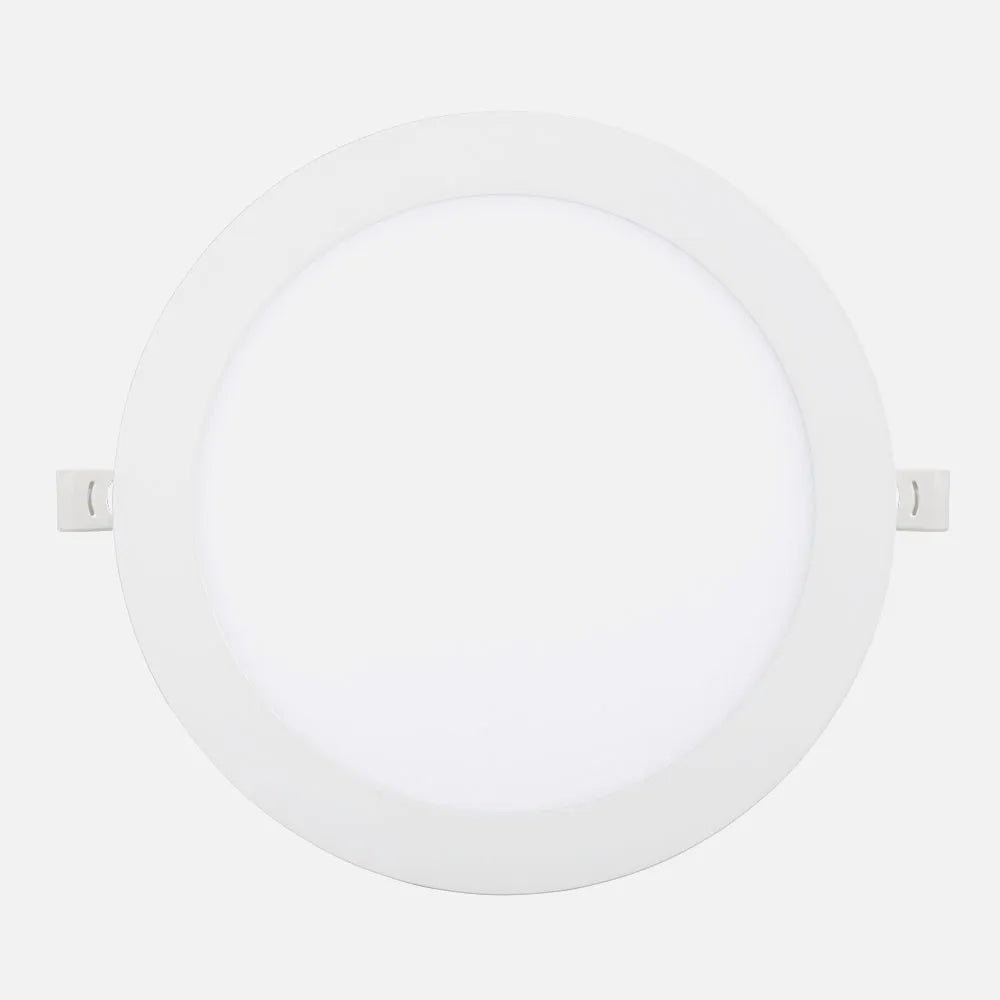 Downlight LED empotrable redondo blanco de 24 W visto en perspectiva