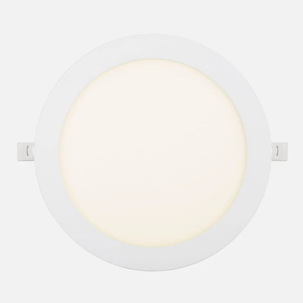 Detalle del downlight LED empotrable redondo de 24 W de aluminio y policarbonato