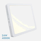 Downlight LED cuadrado de superficie blanco de 28,5 por 28,5 cm