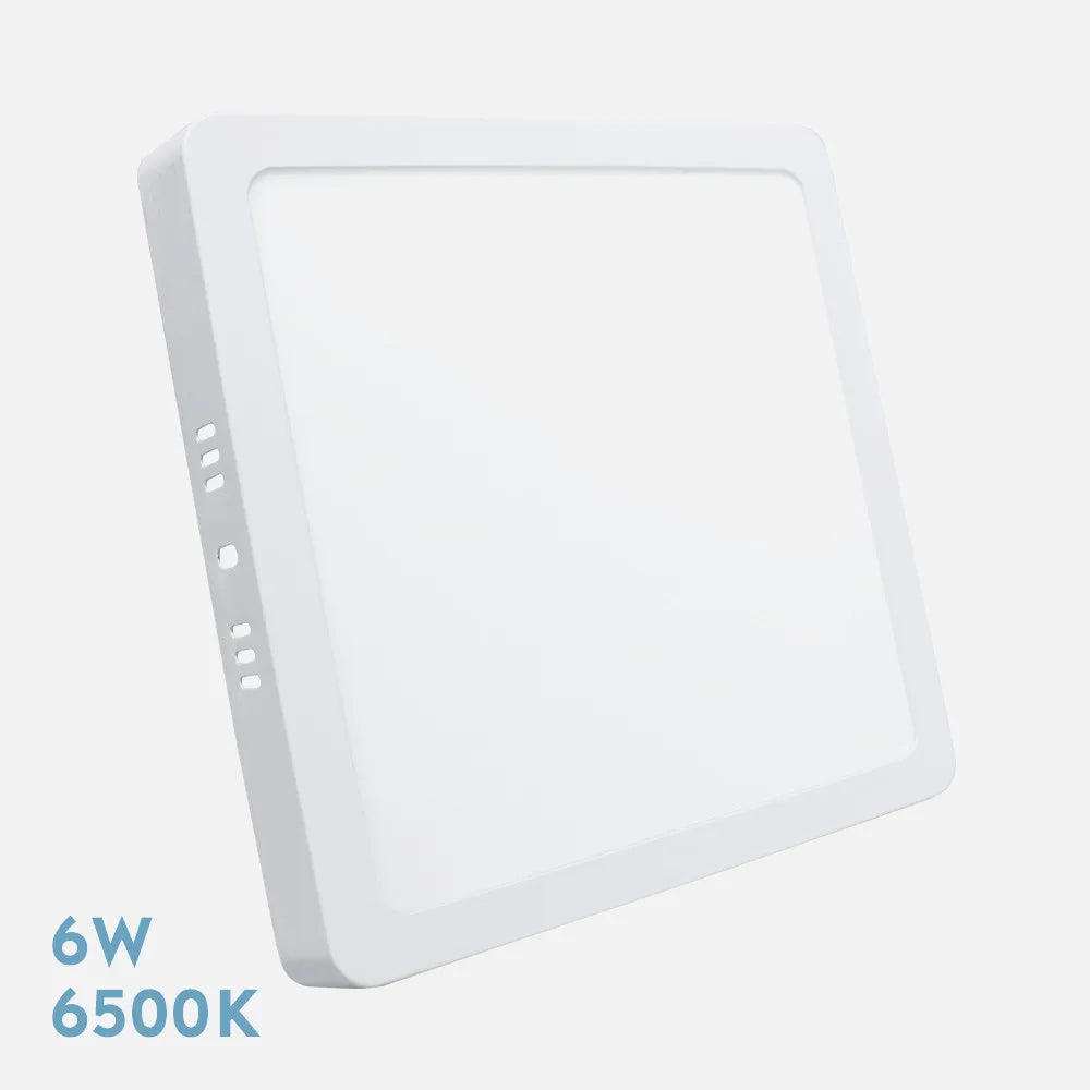 Downlight LED cuadrado de superficie blanco de 12 por 12 cm