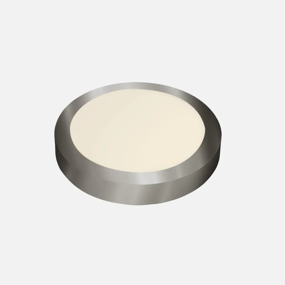 Downlight LED de superficie redondo acabado níquel de 22,5 cm de diámetro