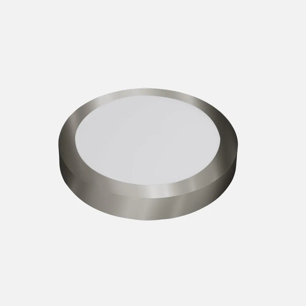 Downlight LED de superficie acabado níquel de 18 W visto de perfil
