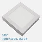 Downlight LED cuadrado de superficie blanco de 22 por 22 cm
