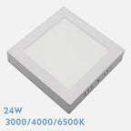 Downlight LED cuadrado de superficie blanco de 29 por 29 cm