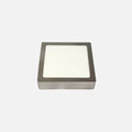 Downlight LED cuadrado de superficie acabado níquel de 17 por 17 cm