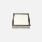Downlight LED cuadrado de superficie acabado níquel de 17 por 17 cm
