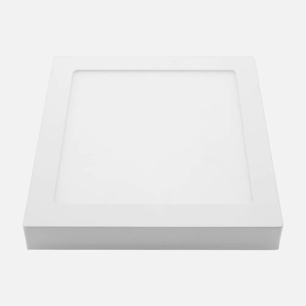 Downlight LED cuadrado de superficie blanco de 24 W visto de perfil
