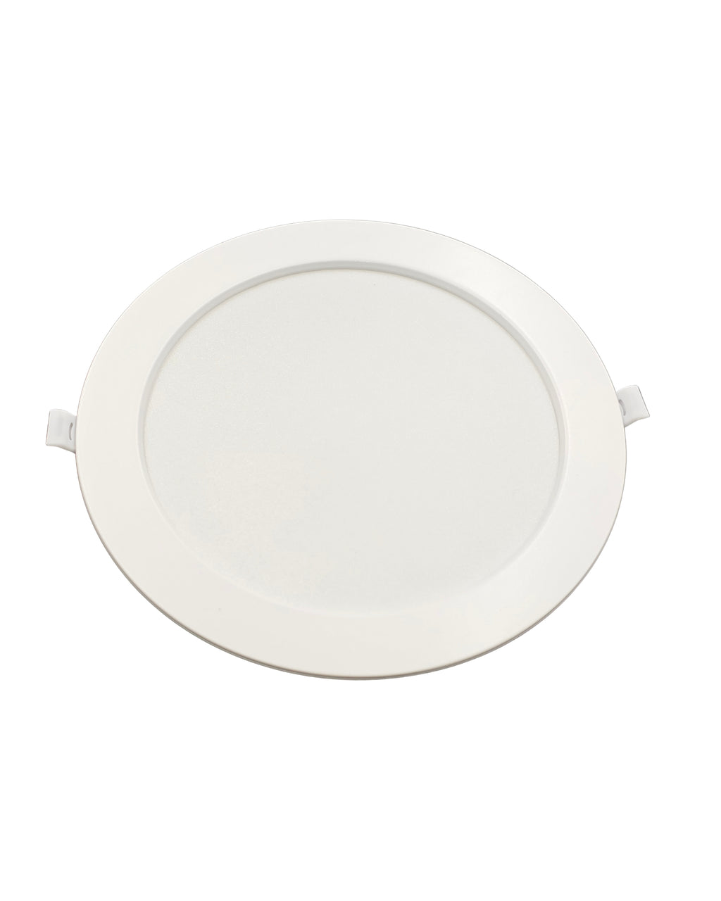 Downlight LED empotrable ALUMAR visto de frente, con su difusor blanco