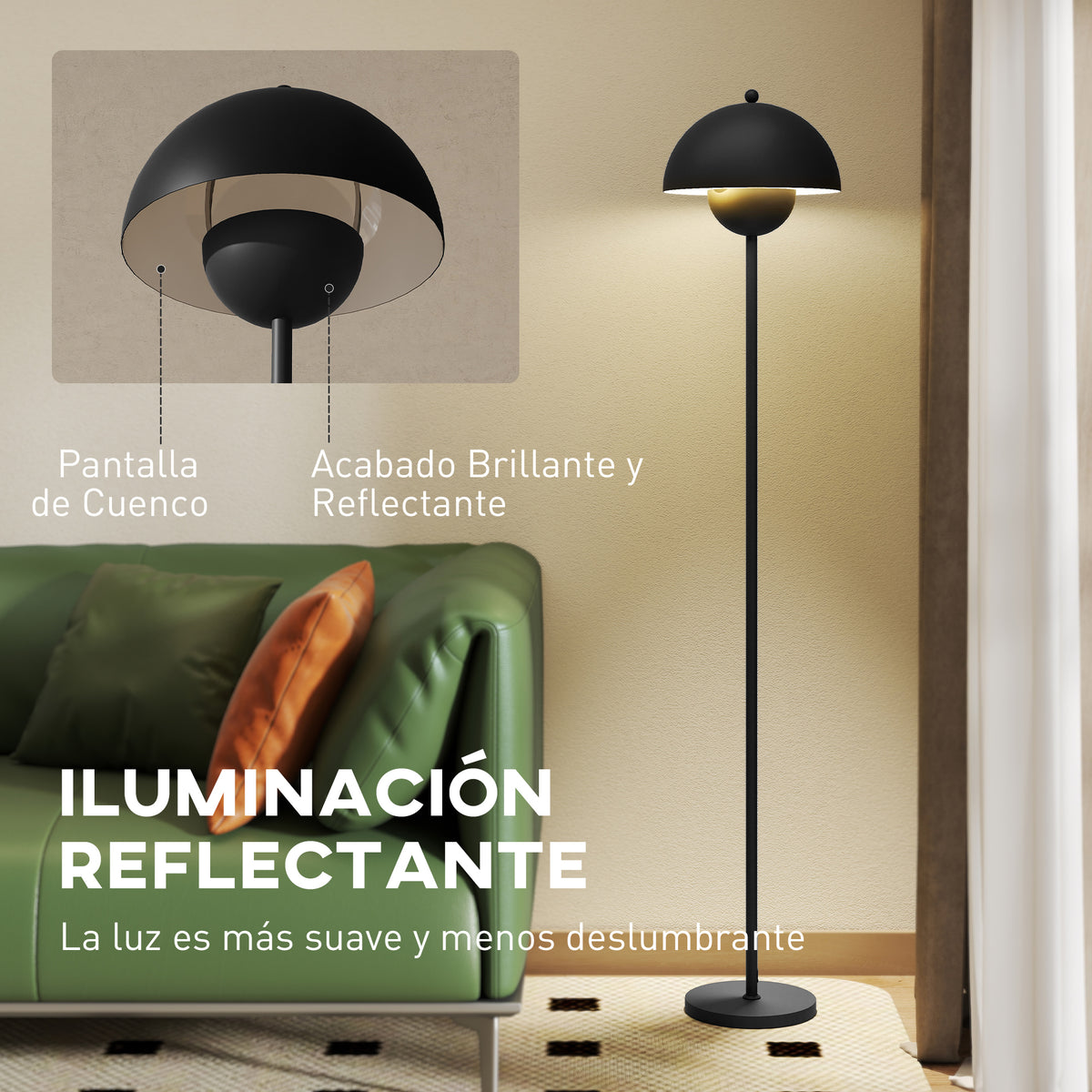 Iluminación reflectante de la pantalla de cuenco