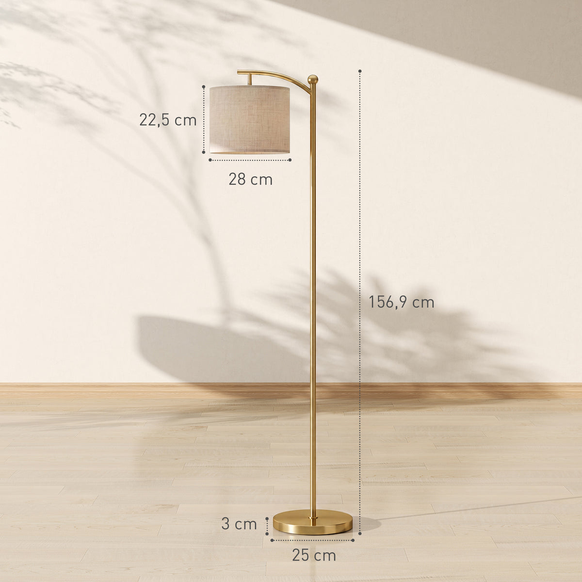 Medidas de la lámpara de pie: 160 cm de alto
