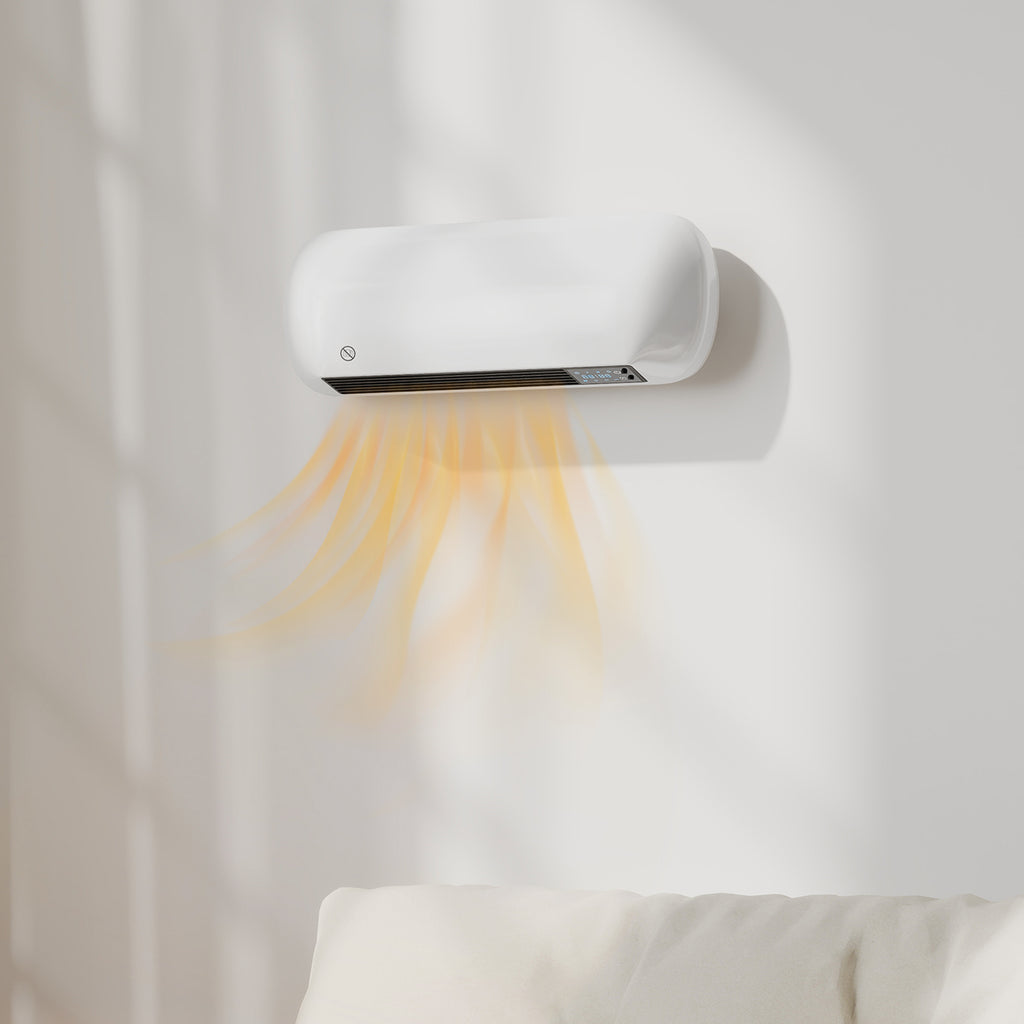 Calefactor de pared blanco en una oficina