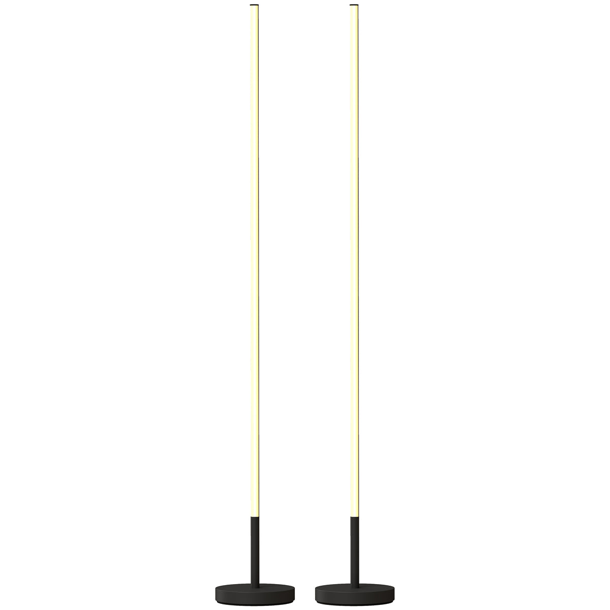 Set de 2 lámparas de pie de esquina LED negras, vista 7