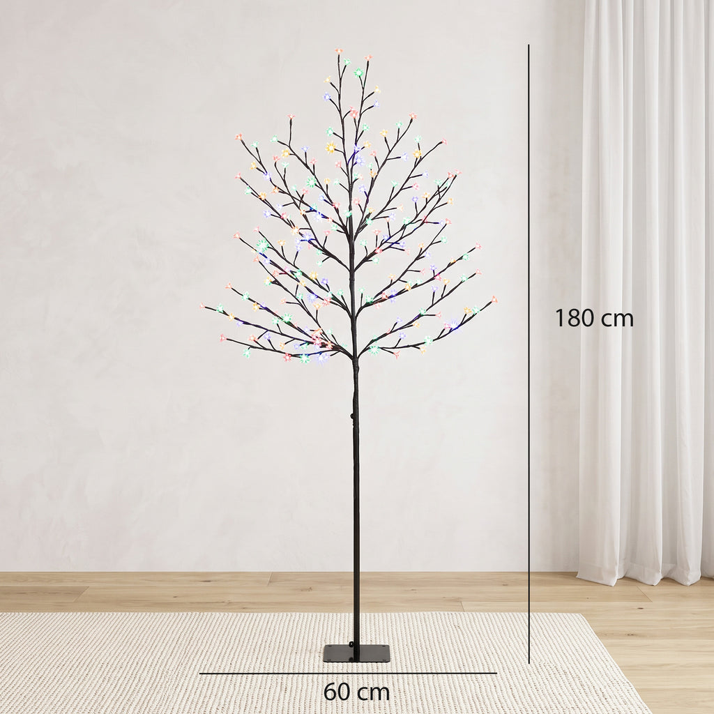 Medidas del árbol luminoso: 180 cm de alto y 60 cm de base