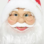 Detalle de la cara sonriente con gafas y barba blanca del Papá Noel animado