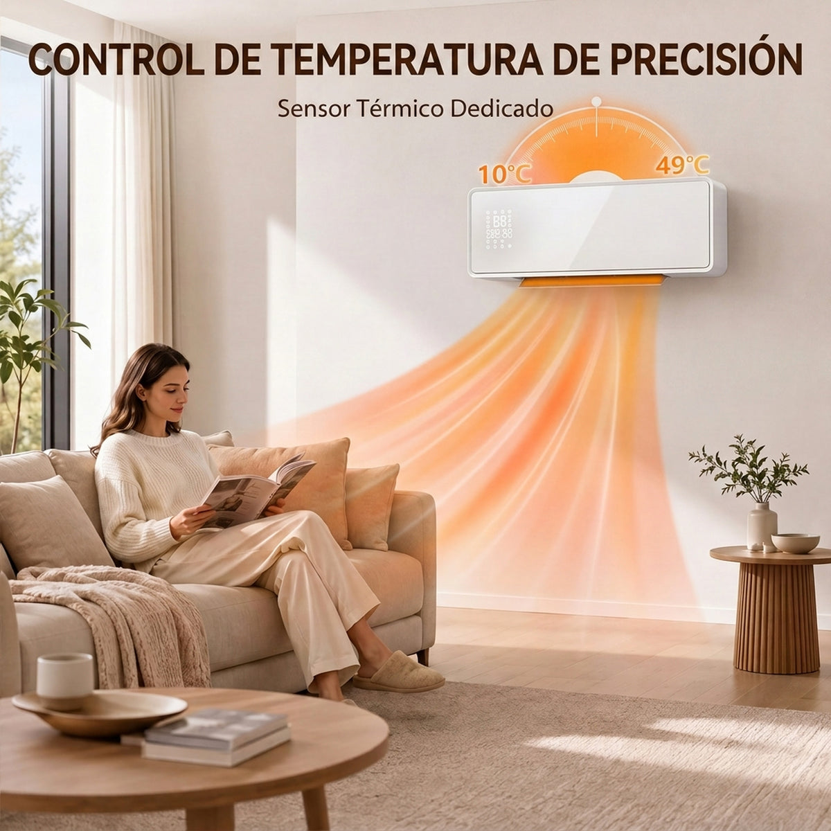 Pantalla LED, termostato y temporizador