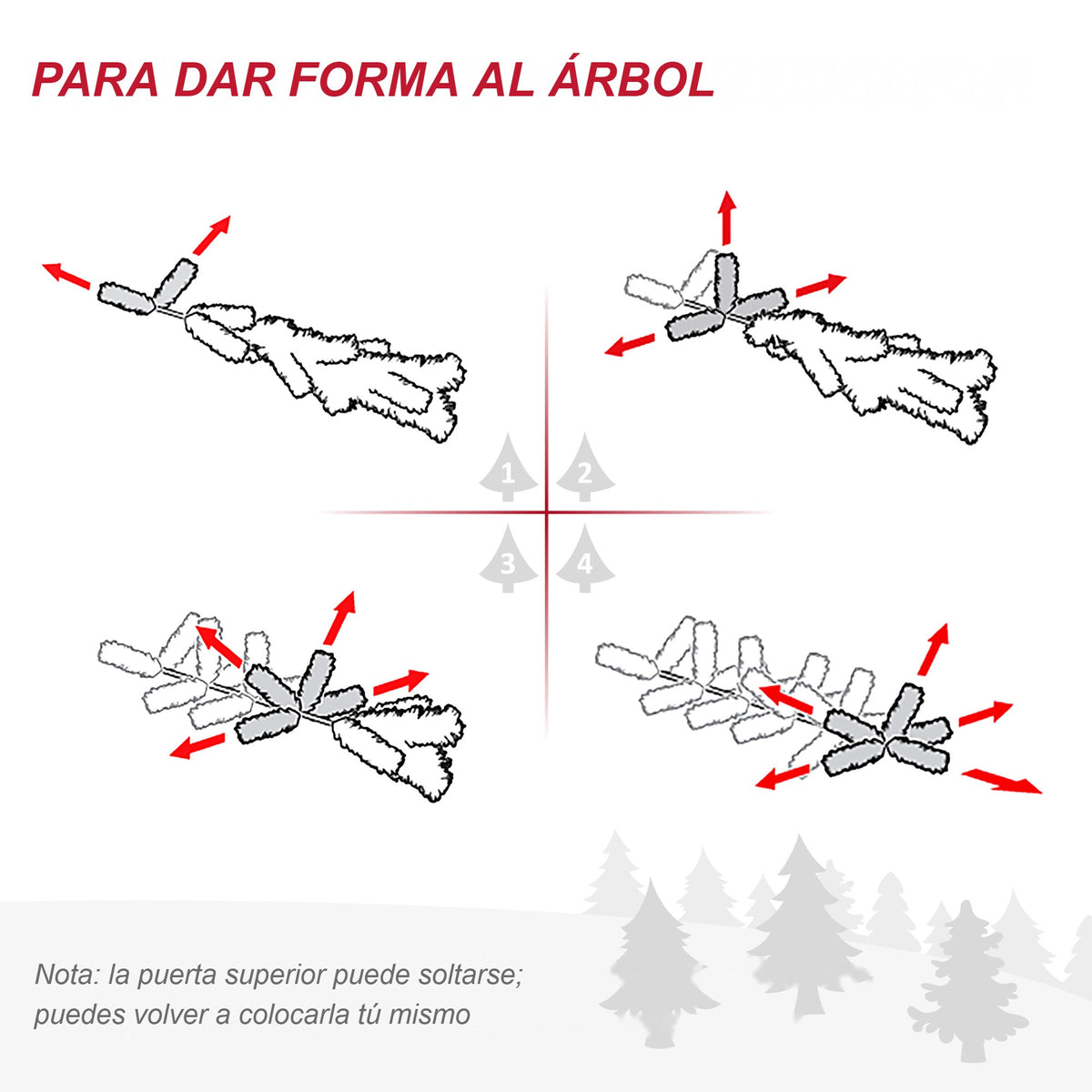 Cómo dar forma a las ramas del árbol del farol de Navidad, con nota sobre la puerta superior