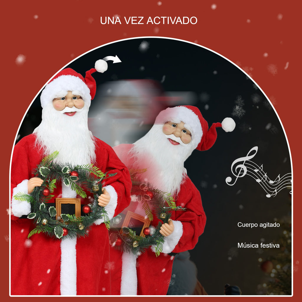 Una vez activado: el Papá Noel agita el cuerpo y reproduce música festiva