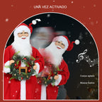 Una vez activado: el Papá Noel agita el cuerpo y reproduce música festiva