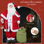 Activado por el sonido y el tacto: figura de Papá Noel con la mano que se activa al tocarla y con un ruido fuerte