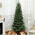 Árbol de Navidad de 180 cm junto a una chimenea blanca