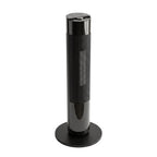 Calefactor de torre cerámico PTC negro de 2000 W sobre fondo blanco