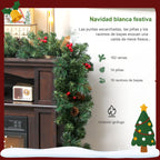 Navidad blanca festiva: 162 ramas, 14 piñas y 16 racimos de bayas, material ignífugo
