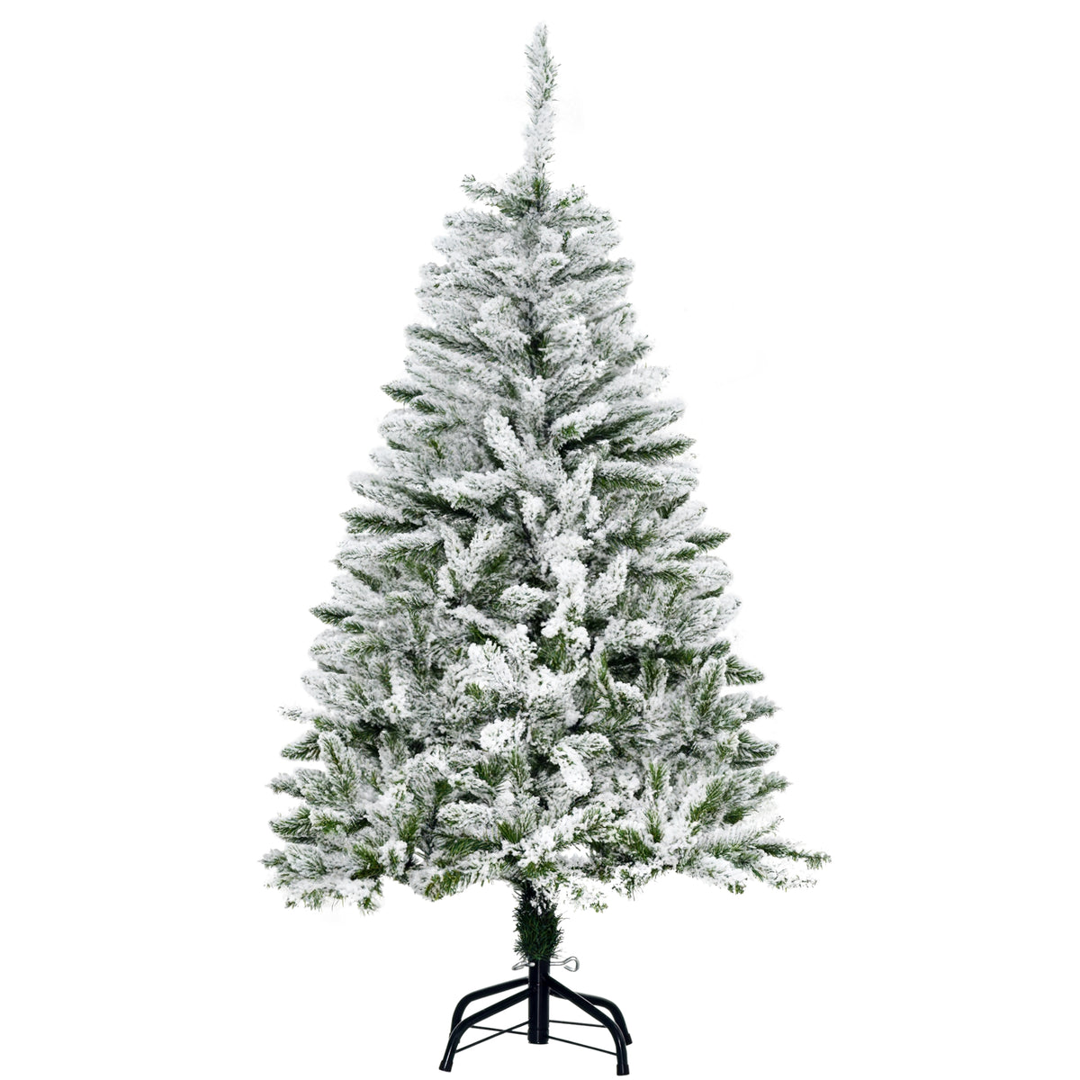Árbol de Navidad nevado de 120 cm sobre fondo blanco