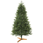 Árbol de Navidad con base de madera, vista lateral