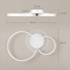 Medidas del plafón LED: 59 × 38 × 7,4 cm