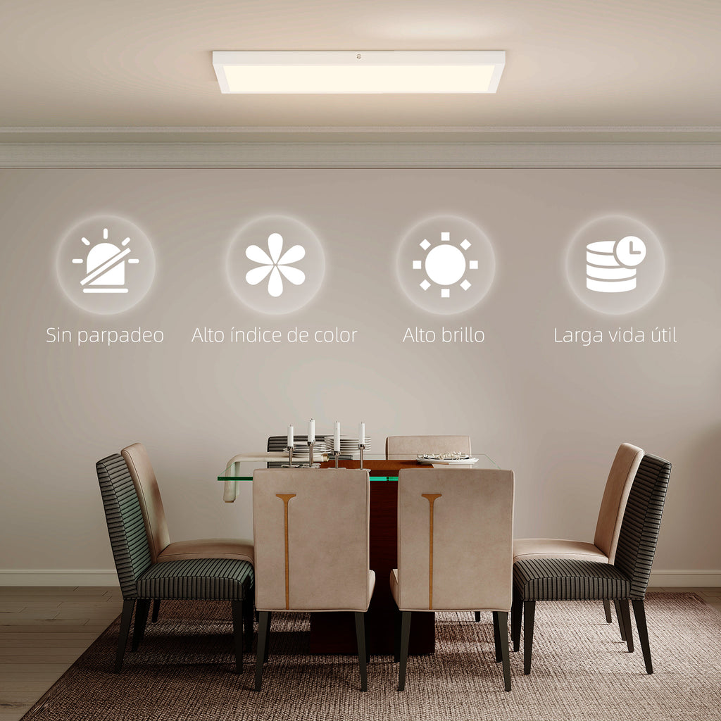 Plafón LED de techo en un comedor