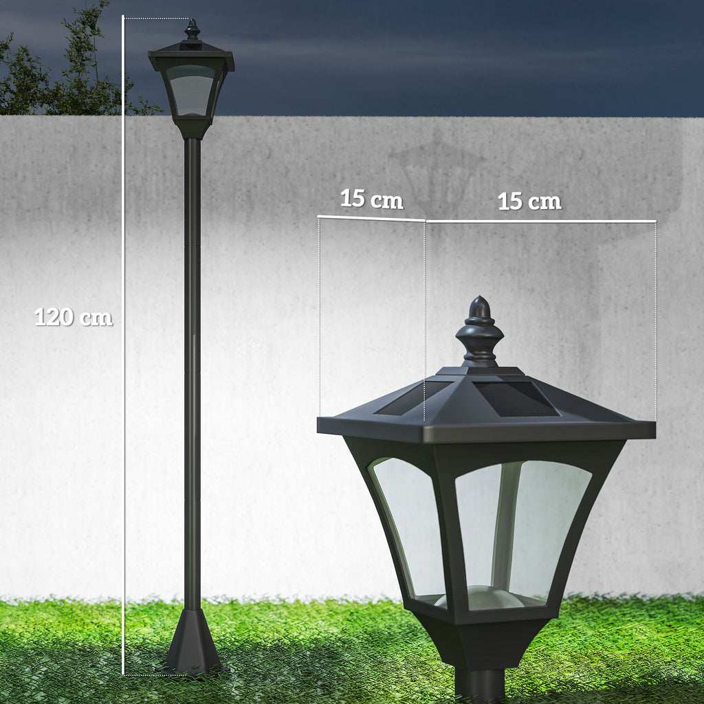 Medidas del farol solar: 15 × 15 × 120 cm
