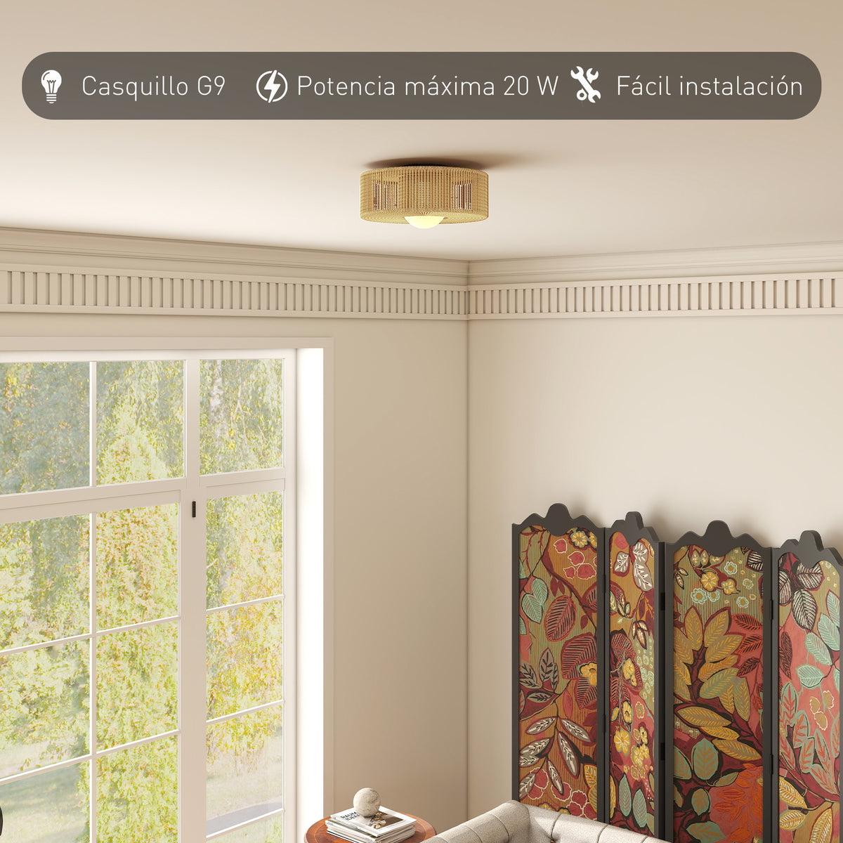 Casquillo G9, potencia máxima de 20 W e instalación fácil