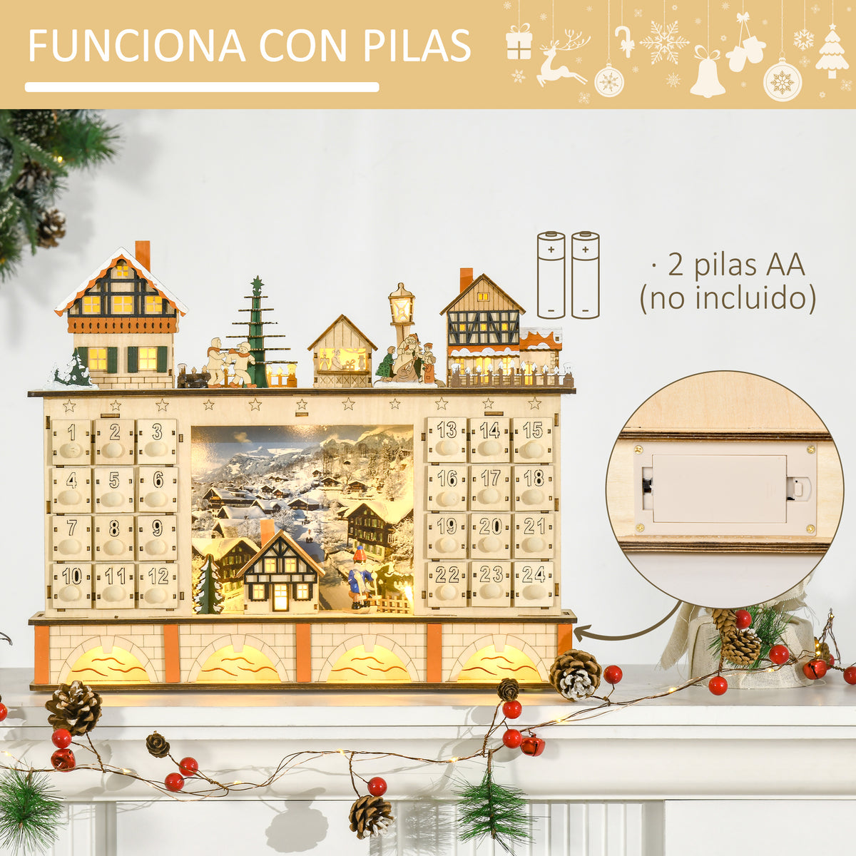 Luces LED integradas del calendario