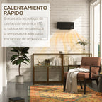 Calefactor de pared negro en un salón
