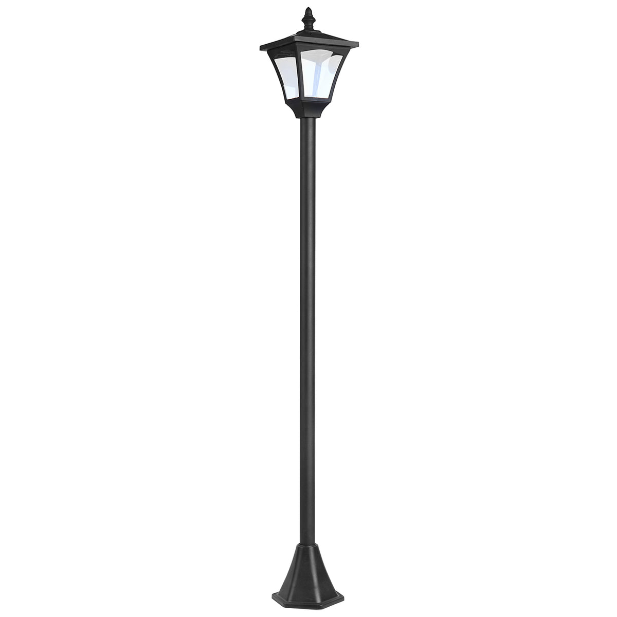 Farol solar clásico negro, vista frontal