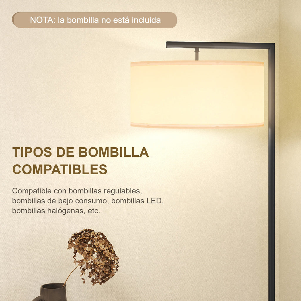 Tipos de bombilla compatibles con la lámpara de pie negra, bombilla no incluida