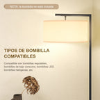 Tipos de bombilla compatibles con la lámpara de pie negra, bombilla no incluida