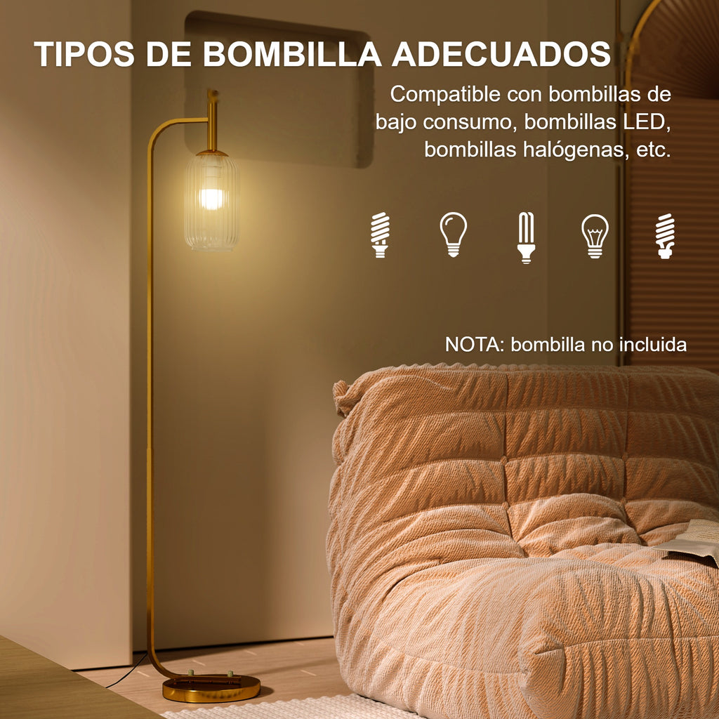 Tipos de bombilla adecuados para la lámpara de pie dorada, bombilla no incluida