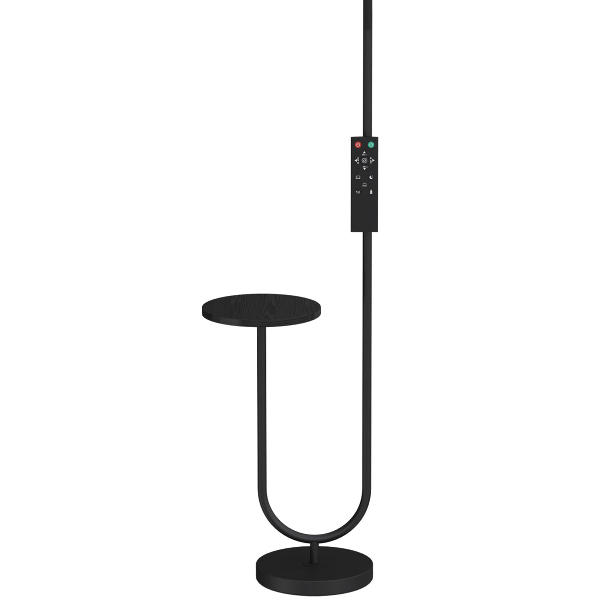Balda redonda y base de la lámpara de pie LED negra