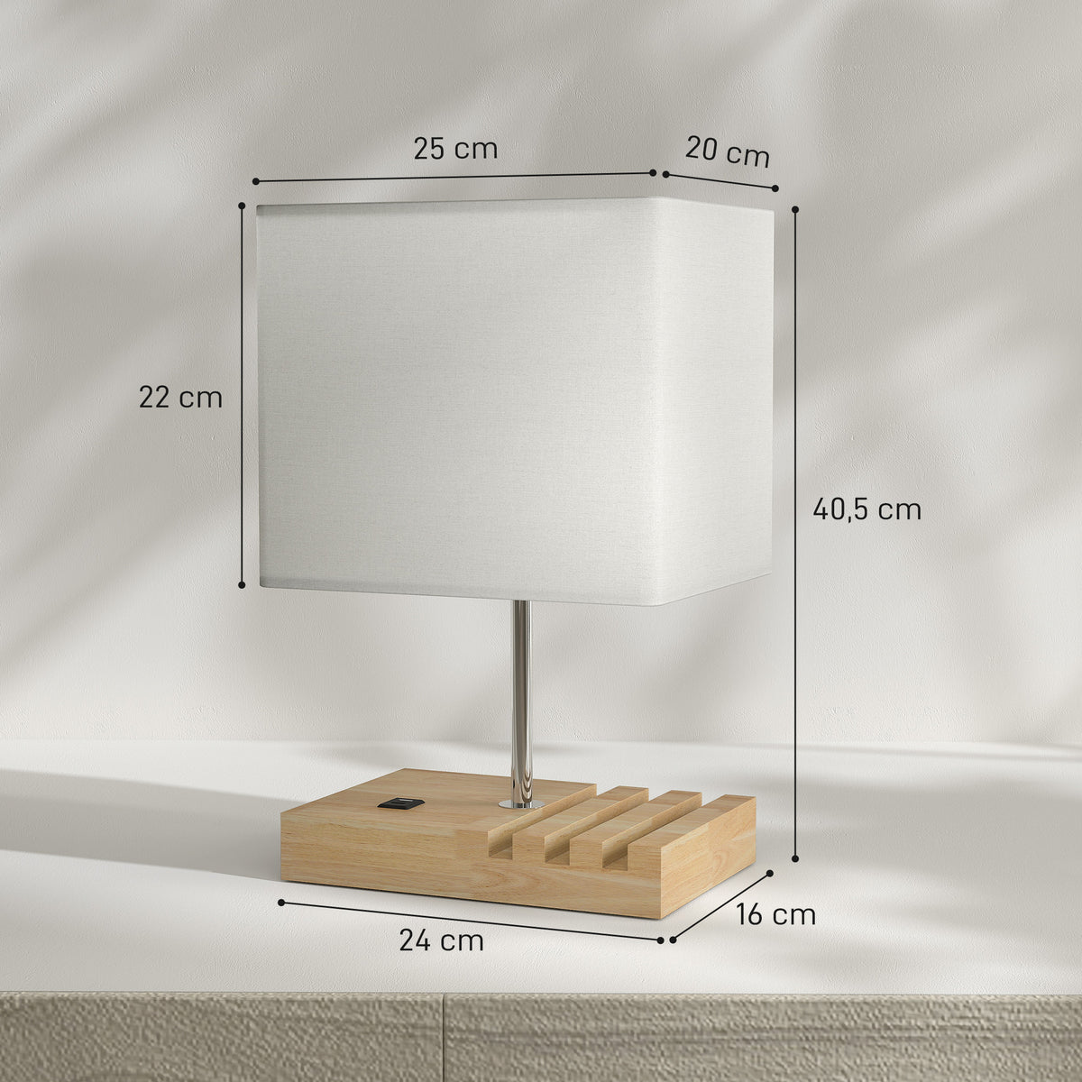Medidas de la lámpara de mesa: 25 × 20 × 40,5 cm