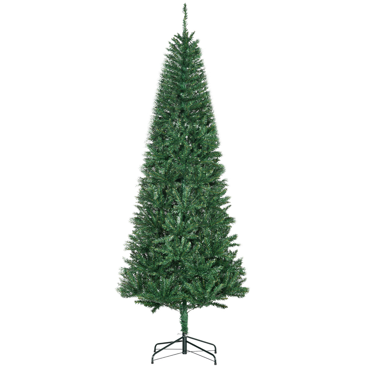 Árbol de Navidad con base de metal, vista lateral