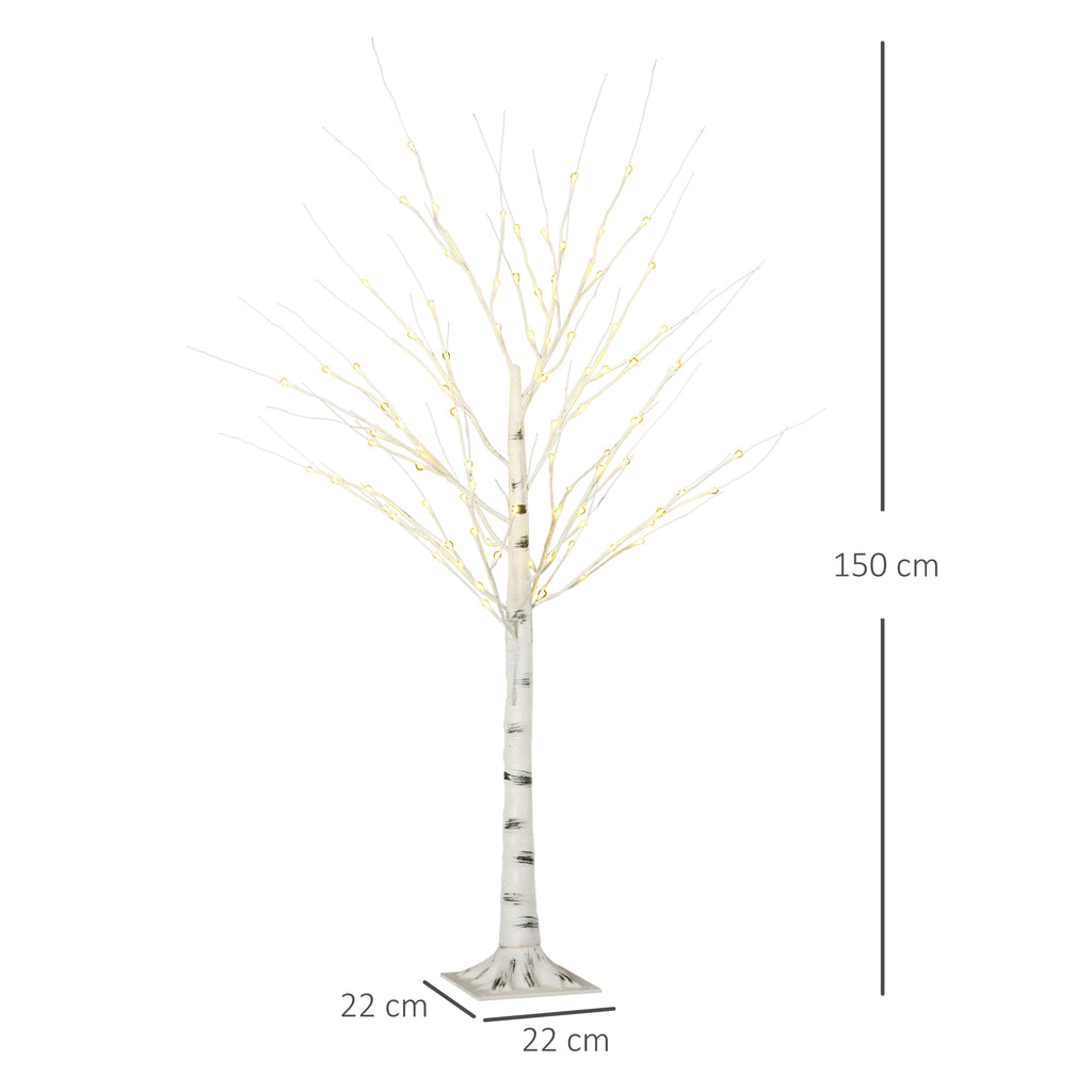 Medidas del árbol de abedul: 150 cm de alto y base de 22 × 22 cm