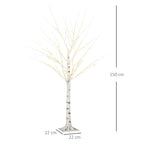 Medidas del árbol de abedul: 150 cm de alto y base de 22 × 22 cm